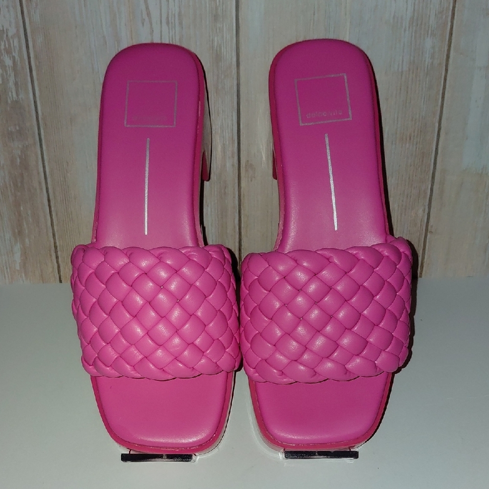 Dolce Vita Pink Quilted Mule Sandals with Square Toe 💓